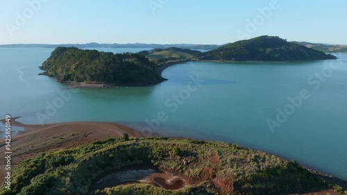 Pakihi Island is a privately-owned island located in the Hauraki Gulf to the east of the city of Auckland, New Zealand. One of the smallest of the Hauraki Gulf Islands. PAKAHI ISLAND, NZ photo