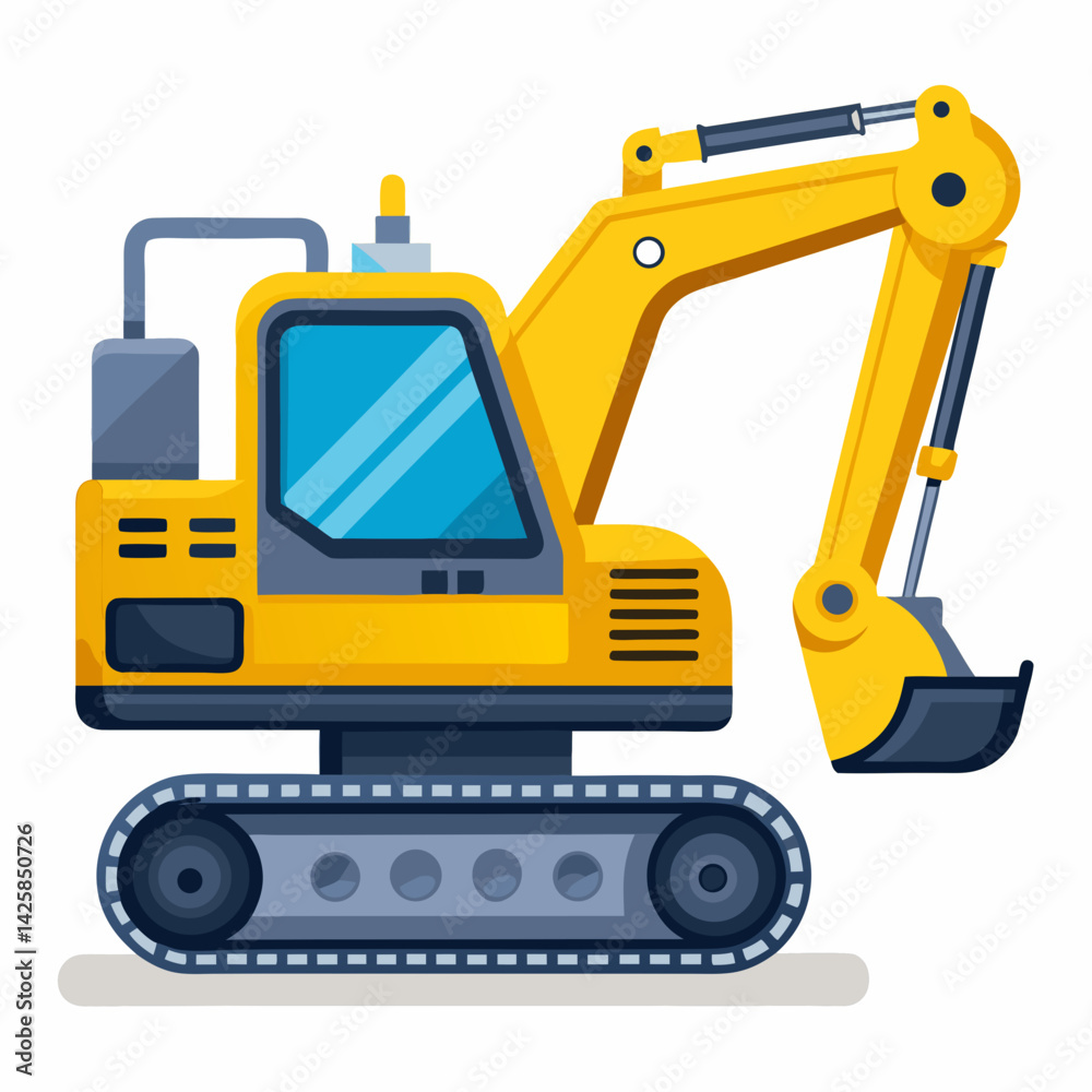 excavator on a white background excavator on a white background