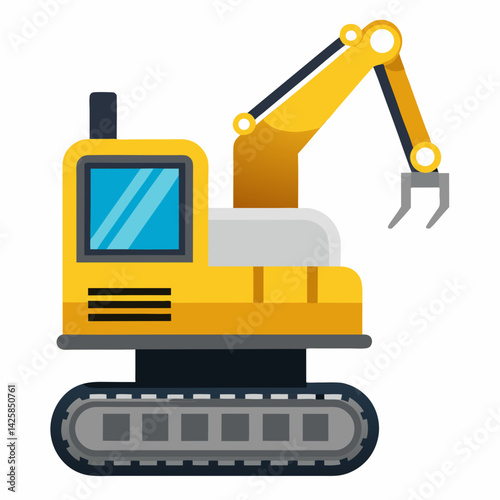 excavator on a white background
