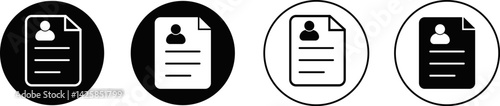 Cv icons. Approval sign. Agreement update. Job Search. Interview document symbol
