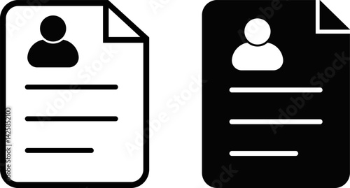 Cv icons. Approval sign. Agreement update. Job Search. Interview document symbol
