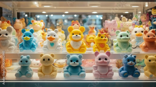 Colorful Collection of Children Toys in Souvenir Shop