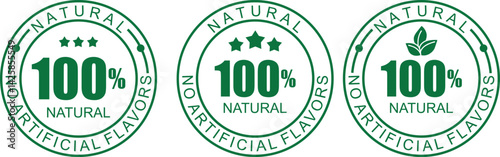 Natural flavors labels stamp badge