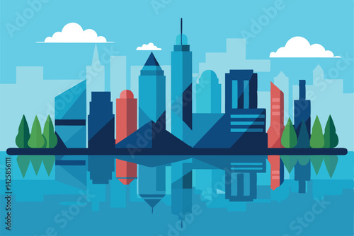 city skyline in the night