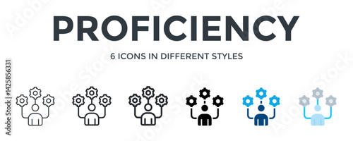 Proficiency Icon In Different Style Vector Illustration. Designed In Thin Line, Regular Line, Bold Line, Glyph, Color Fill, And Flat Style Can Be Used For Web