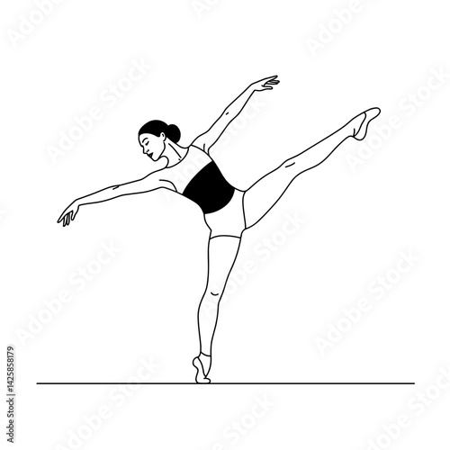 Ballerina dancing gracefully in a studio setting  