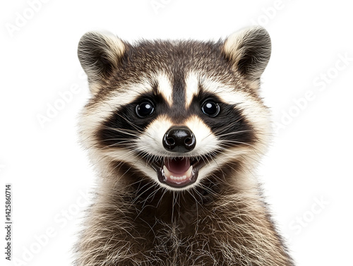 A cute raccoon is smiling