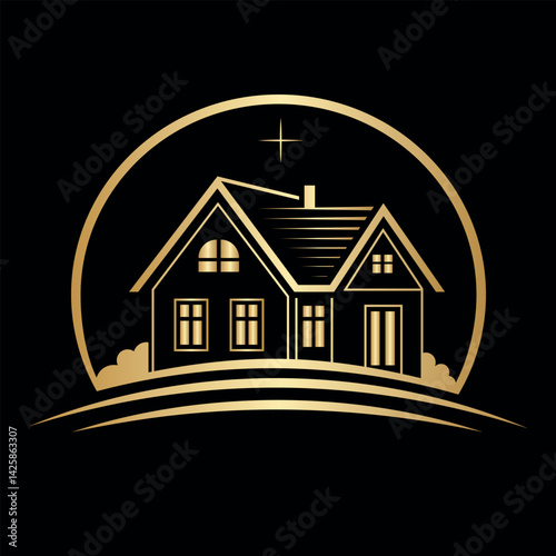 Luxury Real Estate Logo (Golden House)