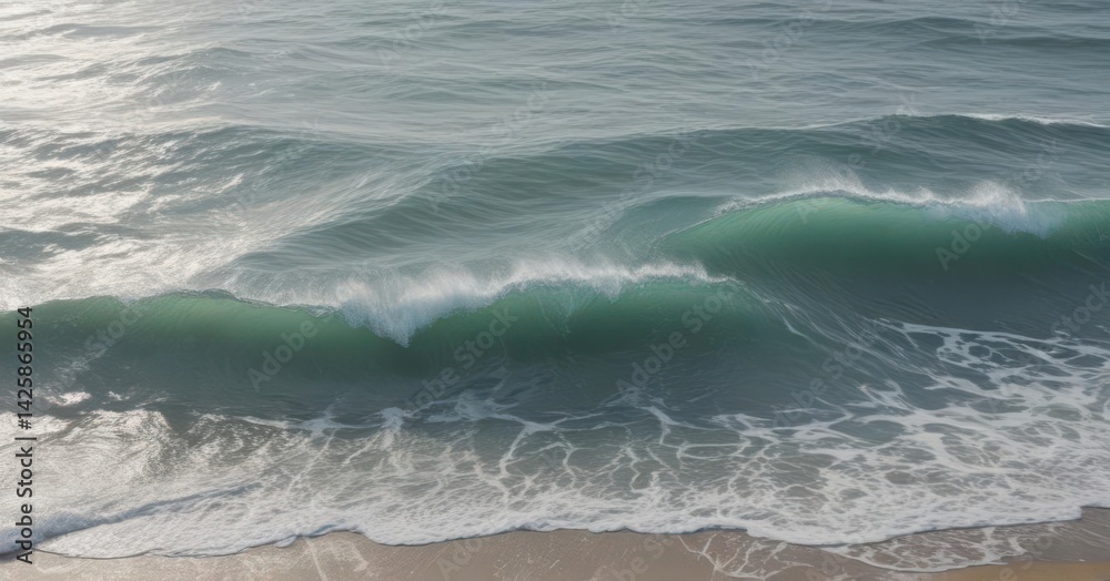 Fototapeta premium Overlapping circles create an impression of rolling waves; subtle color variation , motion, painting