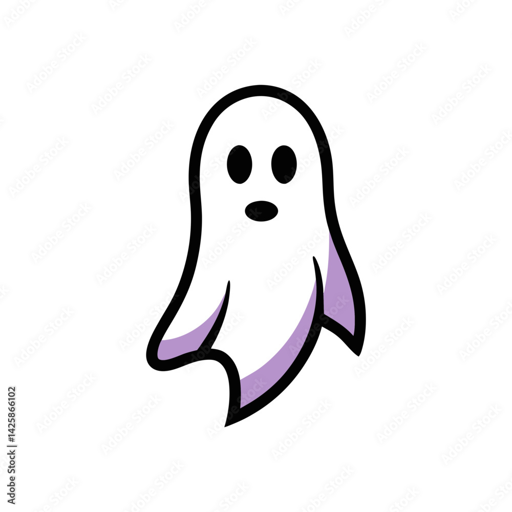 Charming Doodle Vector Icon of a Friendly Ghost for Your Project Charming Doodle Vector Icon of a Friendly Ghost for Your Project