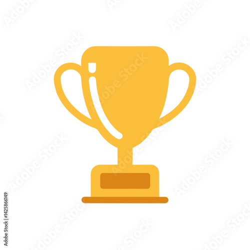 Gold Trophy Doodle Vector Icon for Awards and Achievements