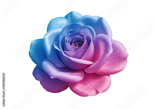 Pastel Rainbow Rose: Vibrant Flower Image, Floral Background transparent background