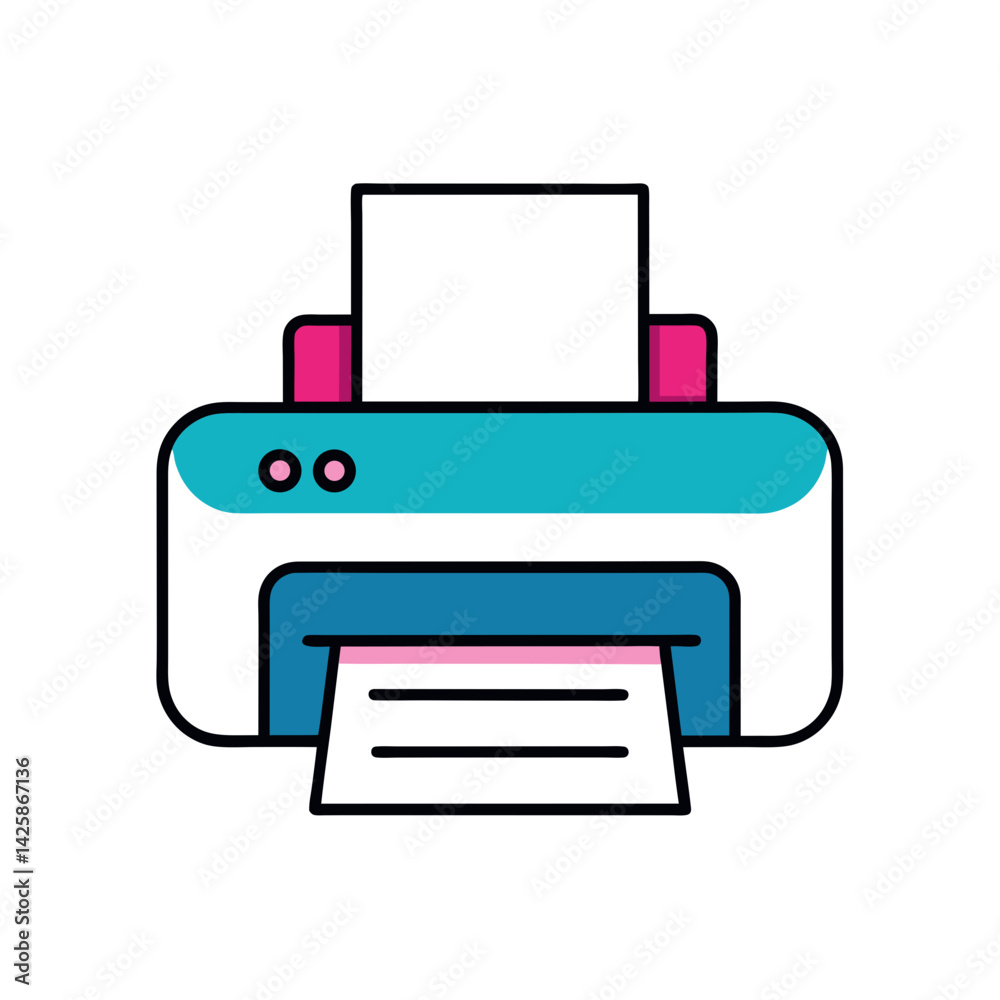 Doodle Vector Icon of a Printer for Creative Design Projects Doodle Vector Icon of a Printer for Creative Design Projects