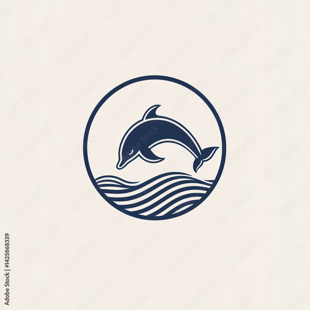 Dolphin jumping out of water, simple logo design, elegant vector art Dolphin jumping out of water, simple logo design, elegant vector art