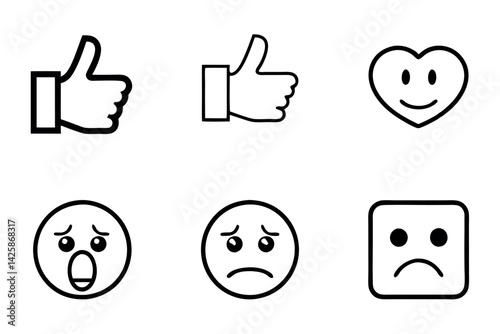 social media reaction icon set 6.eps