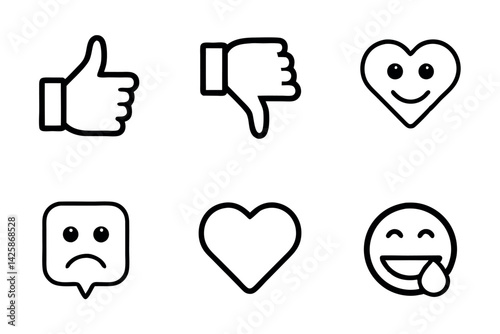 social media reaction icon set 8.eps