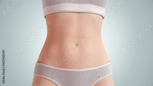 Lose weight, burn belly fat, reduce waist circumference, make obese people healthier, fitness and body shaping, 3D animation.
