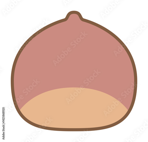 フラットアイコン・やさしいカラーのかわいいフルーツイラスト素材（栗）