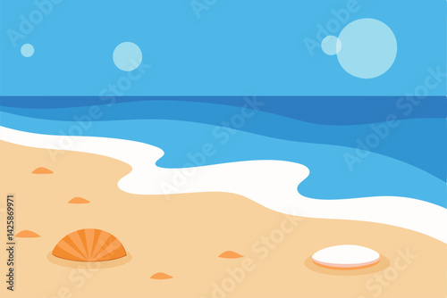 summer background with sea shells