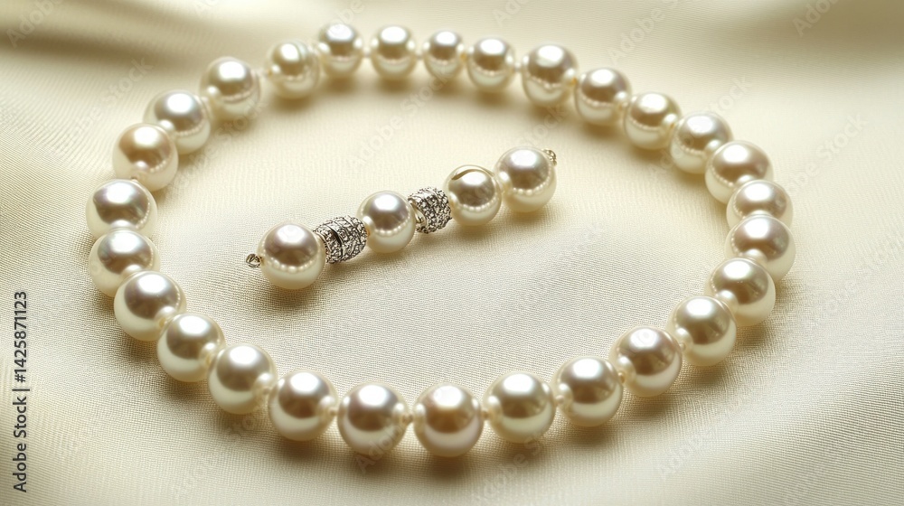 Obraz premium Elegant pearl necklace with clasp