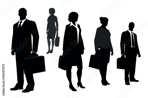 Silhouettes illustrating the concept of corporate cohesion
