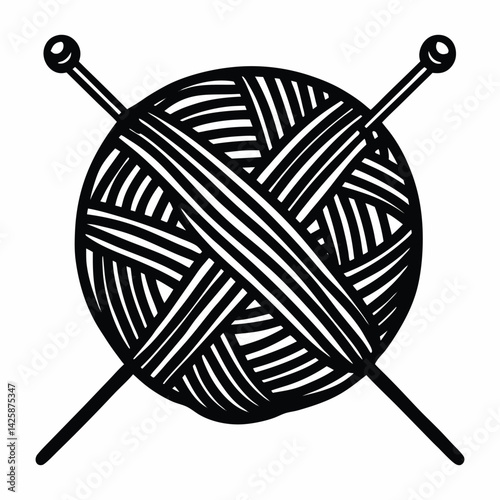 knitting wool and knitting needles