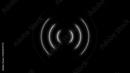 Fotografie 4K Radio waves neon bight cyan color 4k illustration.
