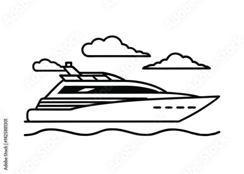 luxury yacht sleek design side view ocean waves