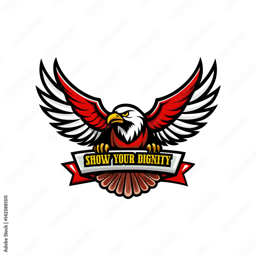 Obraz premium eagle with wings and text