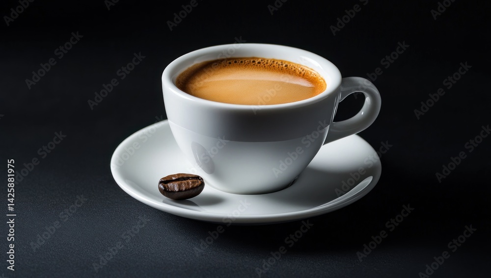 Aromatic Espresso: Coffee Cup on Black Background Aromatic Espresso: Coffee Cup on Black Background