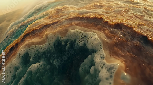 splash of deep red, blue, and green with streaks of white and gold across a canvas, giving an energetic, chaotic feel 