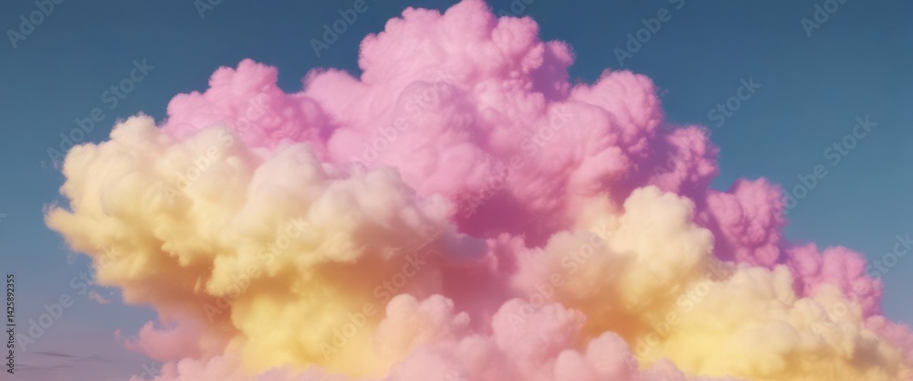 Fuzzy pink-blue-yellow ombre, cloud-like effect, blue, soft Fuzzy pink-blue-yellow ombre, cloud-like effect, blue, soft