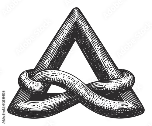 Intricate Hand-Drawn Illustration of a Geometric Knot Design