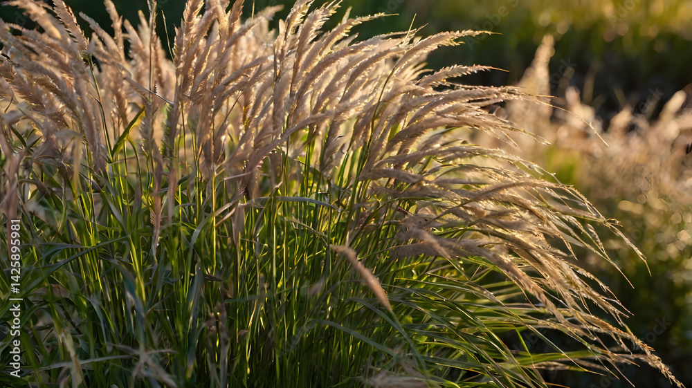Up close Photo of ornamental Grasses