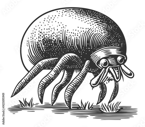 Intricate Hand-Drawn Illustration of a Unique Creature Design