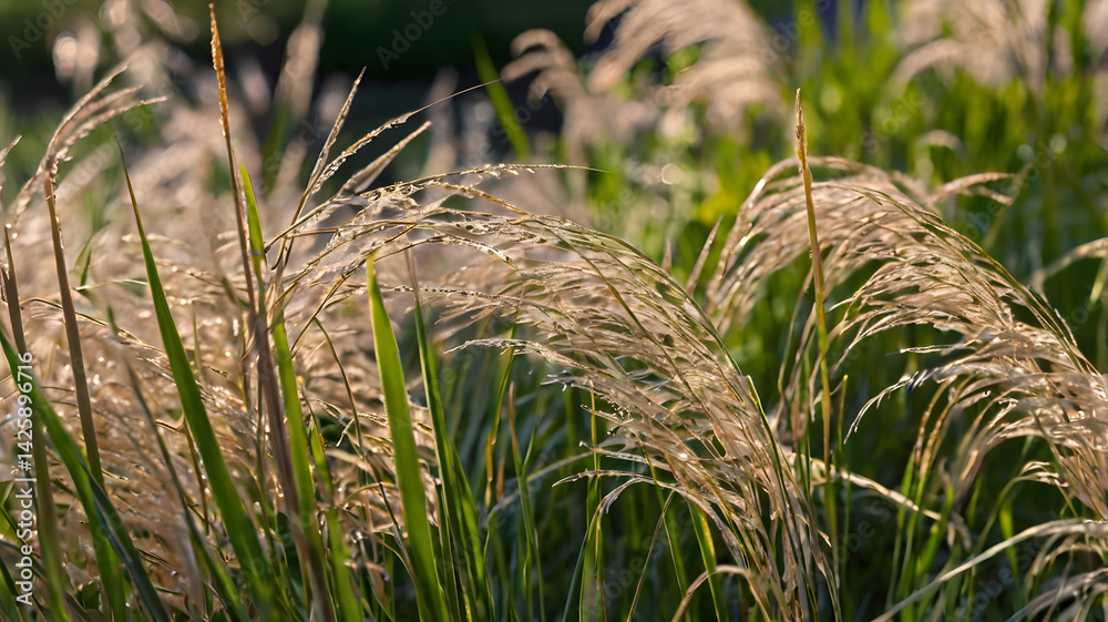 Up close Photo of ornamental Grasses