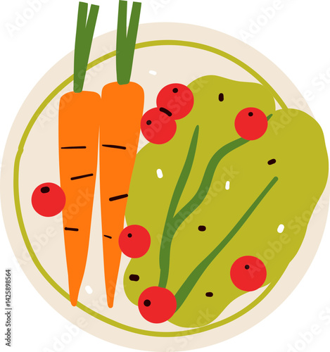 Carrots and Greens with Fresh Cherry Tomatoes