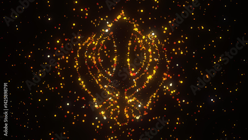 Sacred Khanda symbol of Sikhism appears amidst glowing golden sparks, representing unity, strength, and divine justice.