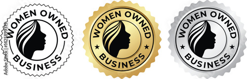 Women Owned Business Logo Empowered Female Entrepreneur Badge Vector