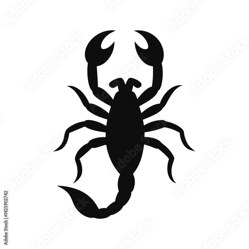 scorpion black silhouette vector on white background