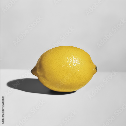 photo bright yellow lemon on white background with facilities for copying