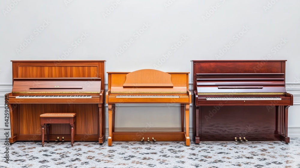 Dynamic Pianos Isolated on White Background Dynamic Pianos Isolated on White Background