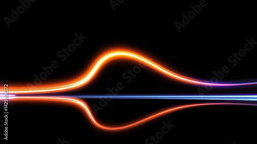 Colorful Waveform Line Animation on Black