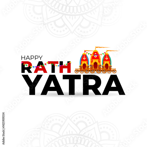 Vector illustration of Happy Ratha Yatra social media template