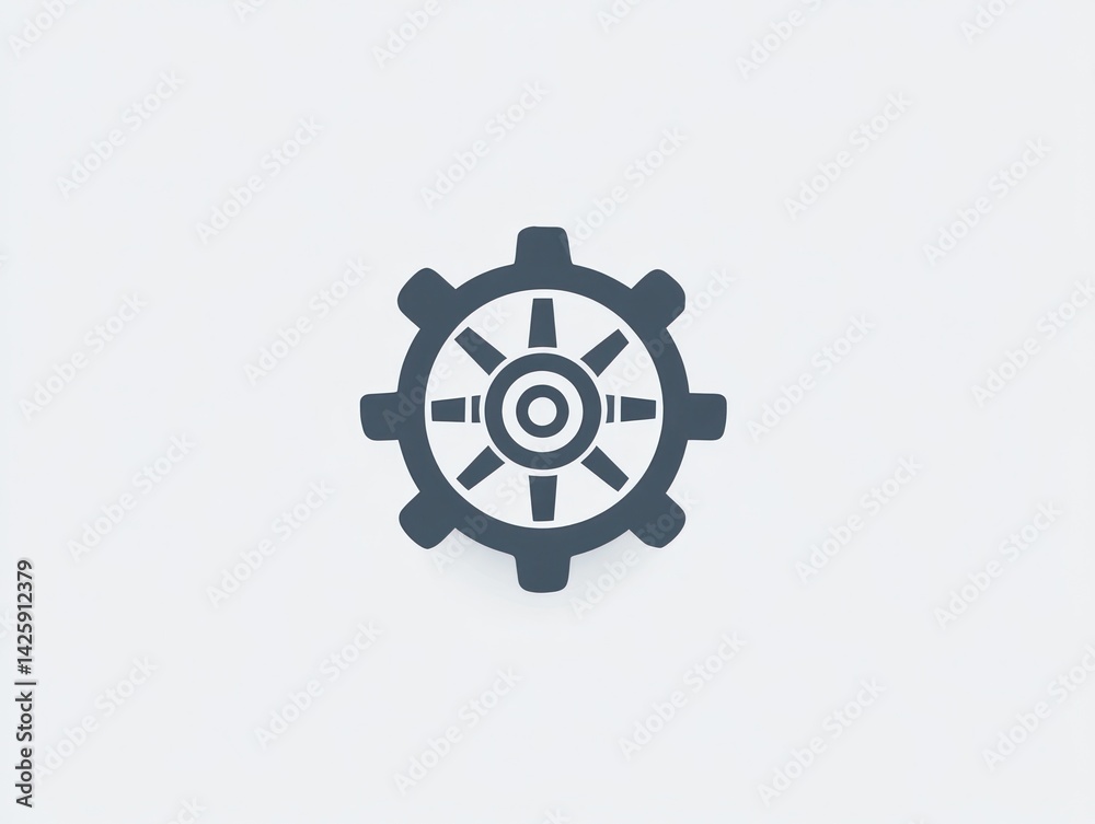 Simple gear icon, abstract graphic, suitable for website, app design or documentation Simple gear icon, abstract graphic, suitable for website, app design or documentation