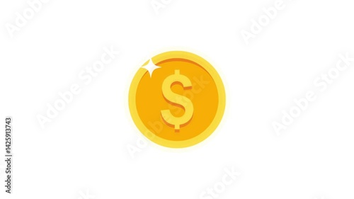 Abstract chart dollar coin motion animation with smooth loop. Perfect for business video editing, motion graphics, web and digital projects.
