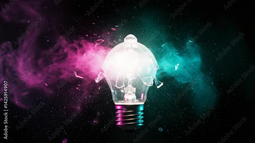Exploding Light Bulb: A Burst of Creative Energy