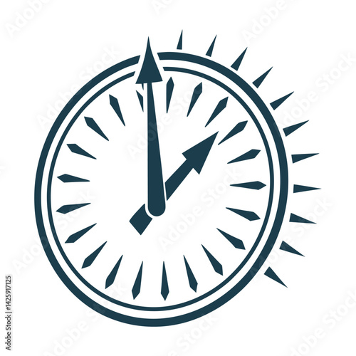 Daylight Saving Time Clock Arrow Forward Vector - Daylight Saving Time – Clock with one arrow pointing forward (dynamic, sharp lines)
