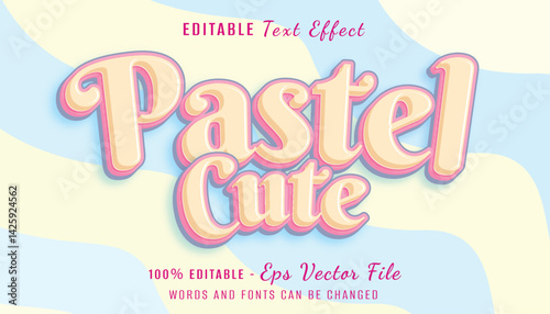 pastel cute 3d text effect design