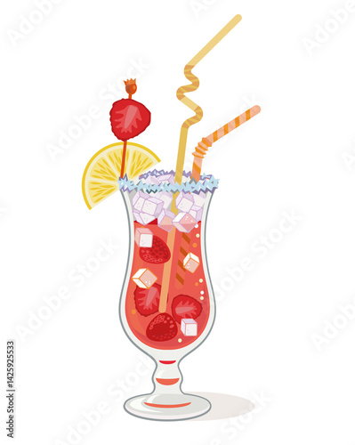Royal Dream Cocktail  Illustration on White